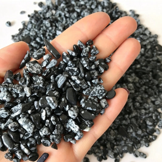 Snow Flame Obsidian Chips Small Tumbles 100g
