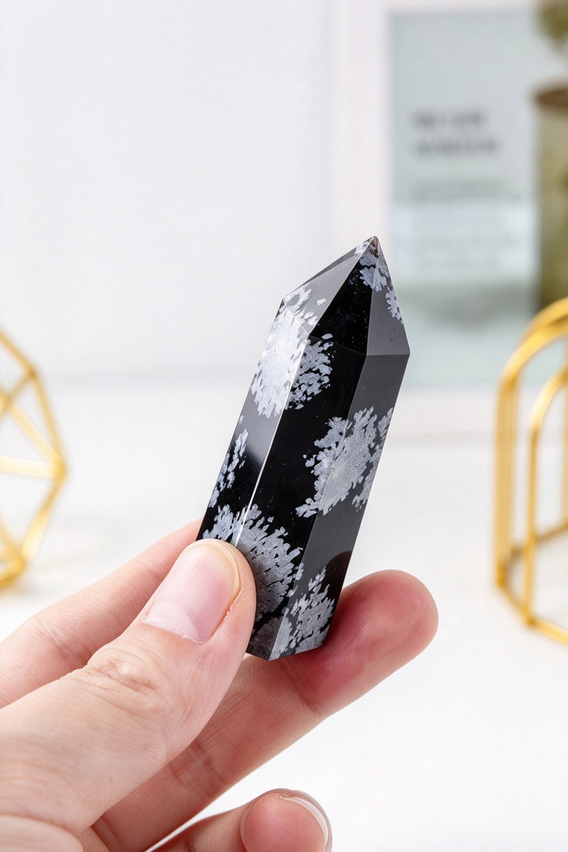 Snow Flame Obsidian Towers 1.57"-2.36"Tall