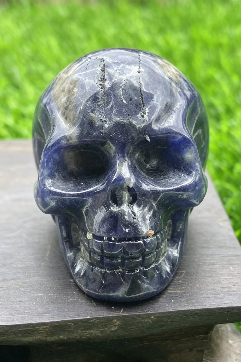 Sodalite Strawberry Yooperlite Crystal Skulls Carvings 1.97"