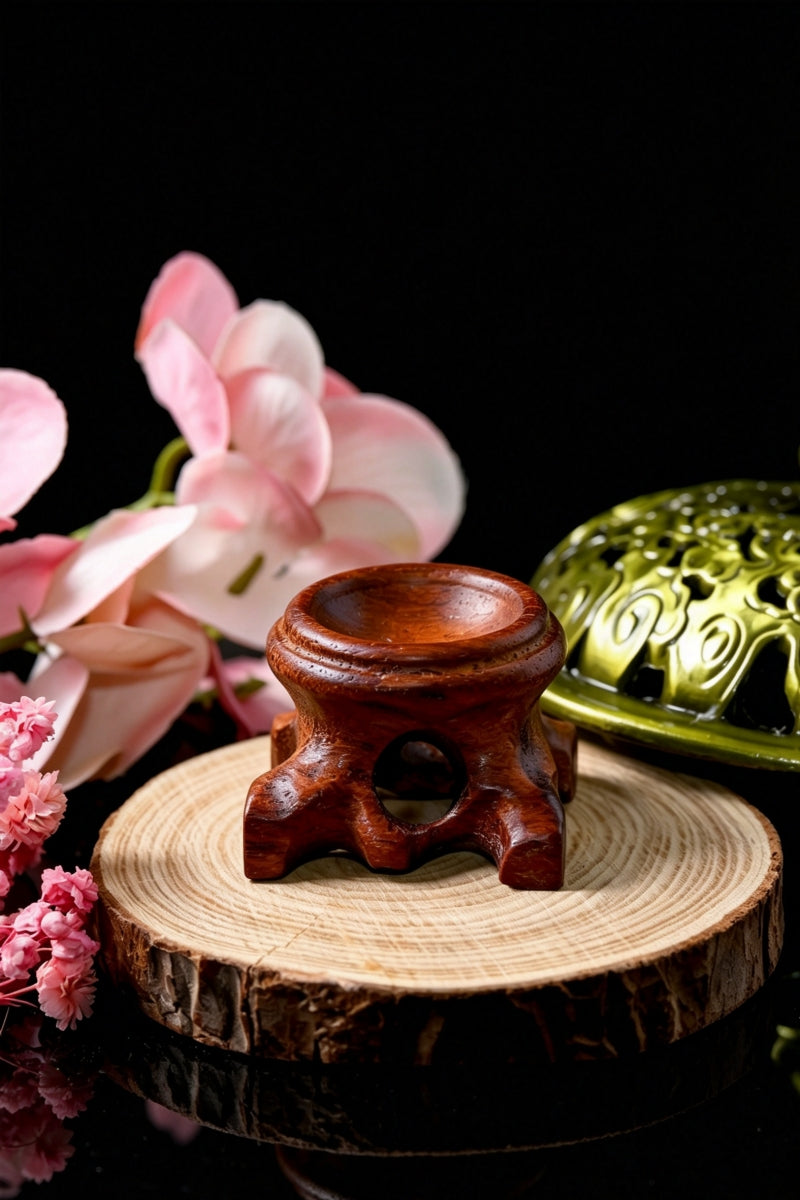 Solid Wood Round Carving Sphere Holders