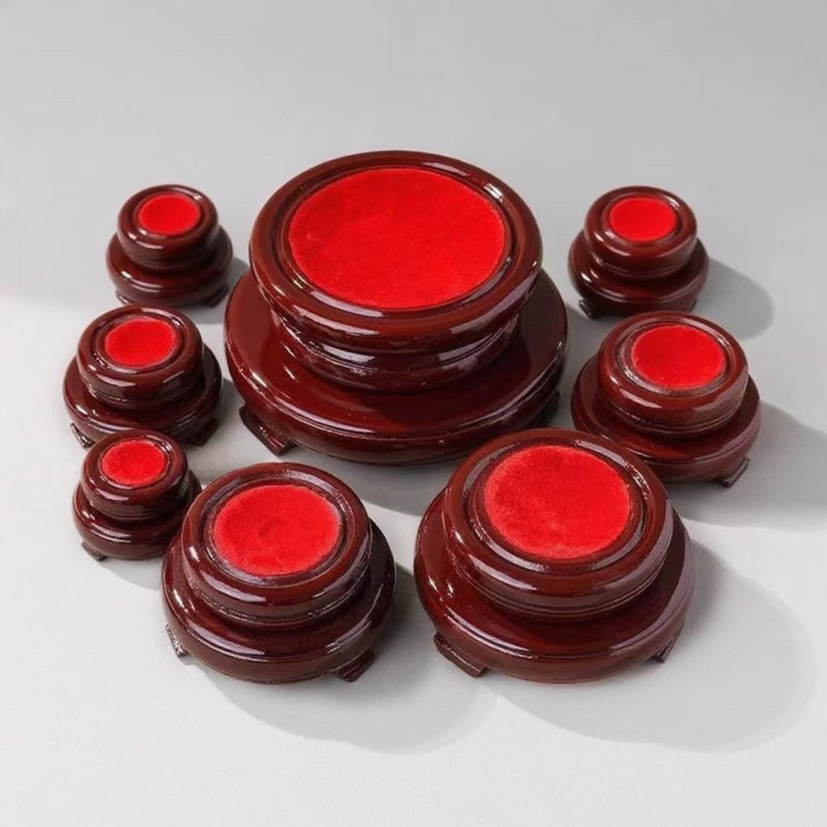 Solid Wood Round Double-Layer Rotating Sphere Holders