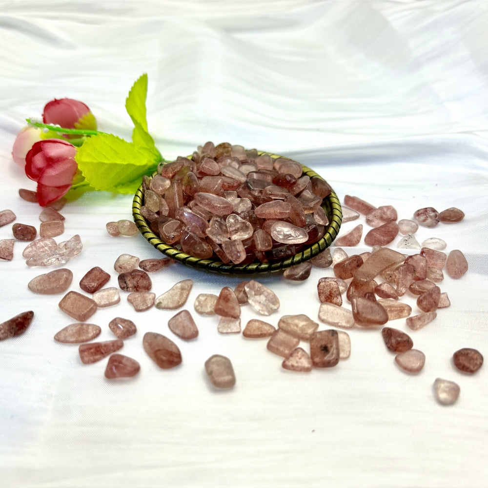 Strawberry Quartz Chips Tumbles 100g