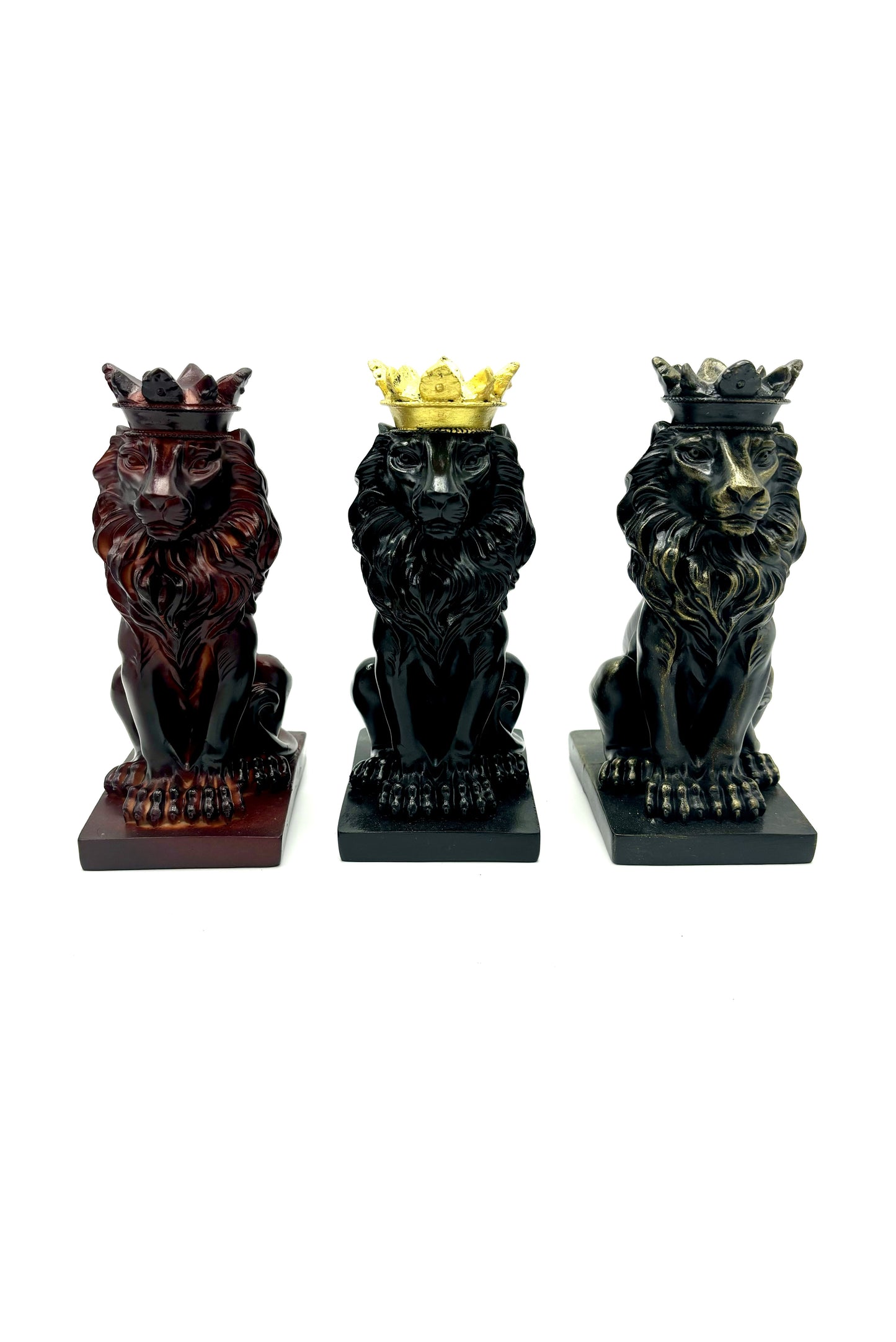 Tall Lion Sphere Holder Resin Ball Stand