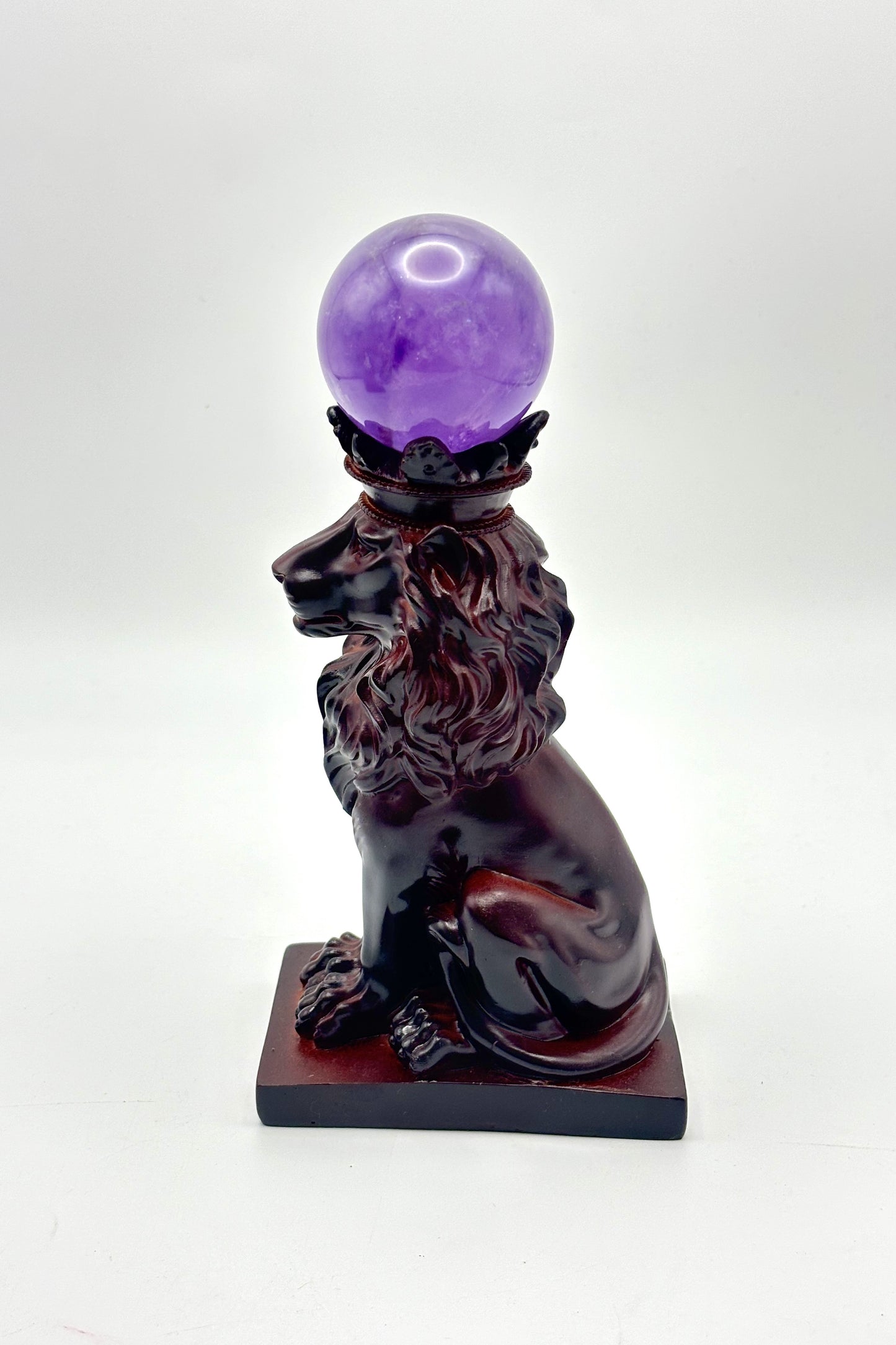 Tall Lion Sphere Holder Resin Ball Stand