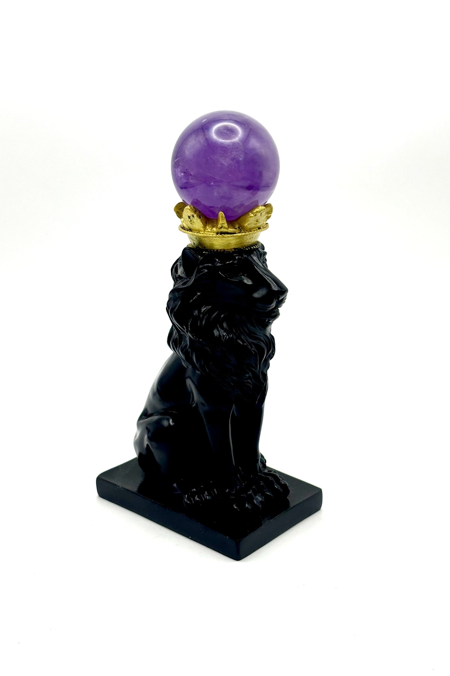 Tall Lion Sphere Holder Resin Ball Stand