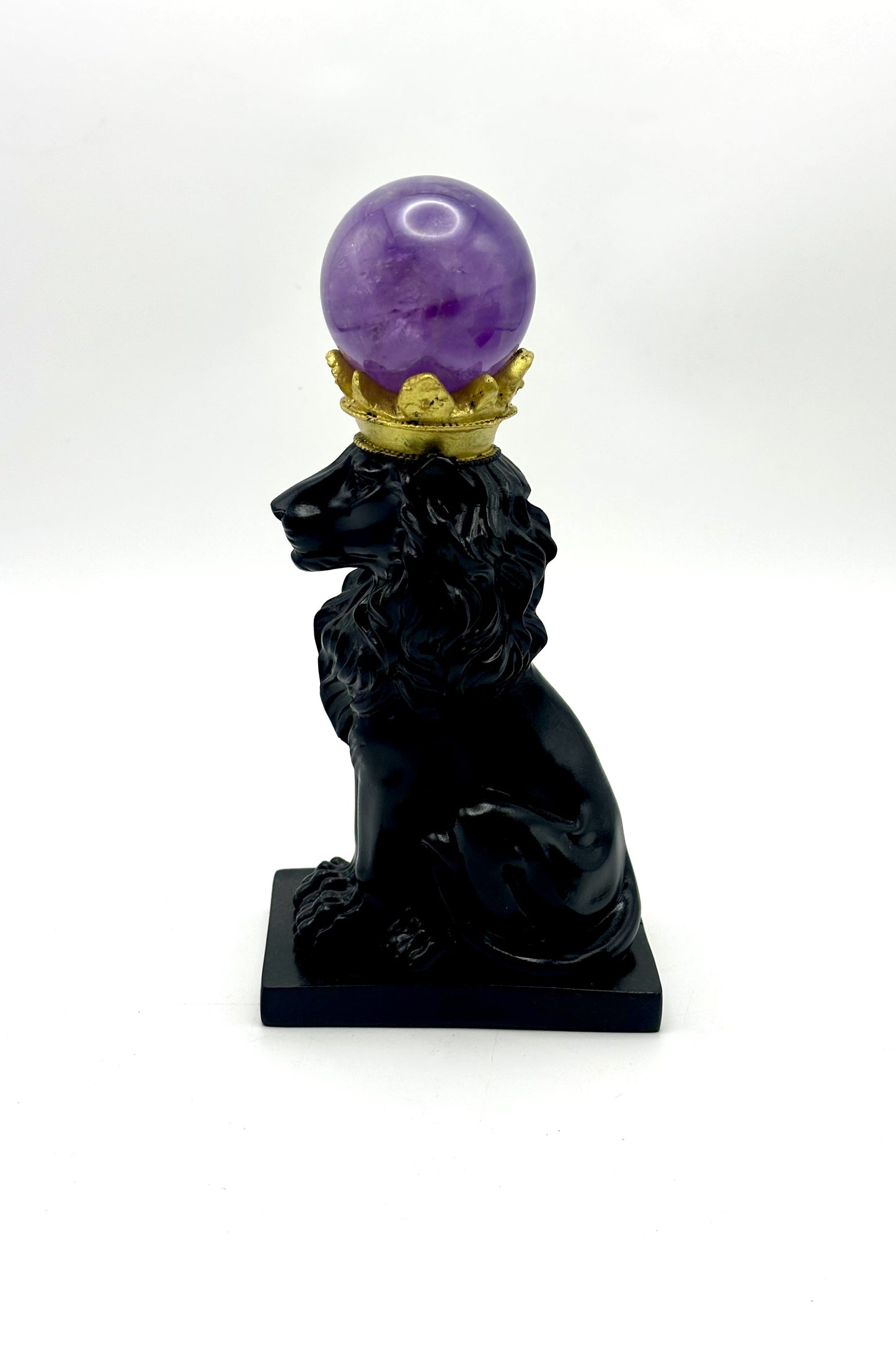 Tall Lion Sphere Holder Resin Ball Stand