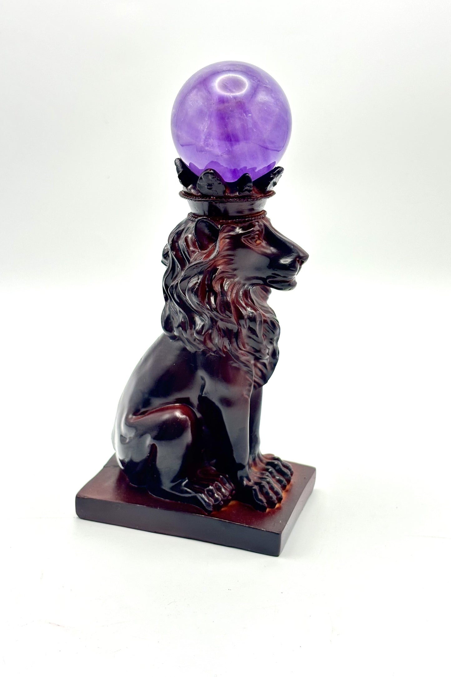 Tall Lion Sphere Holder Resin Ball Stand