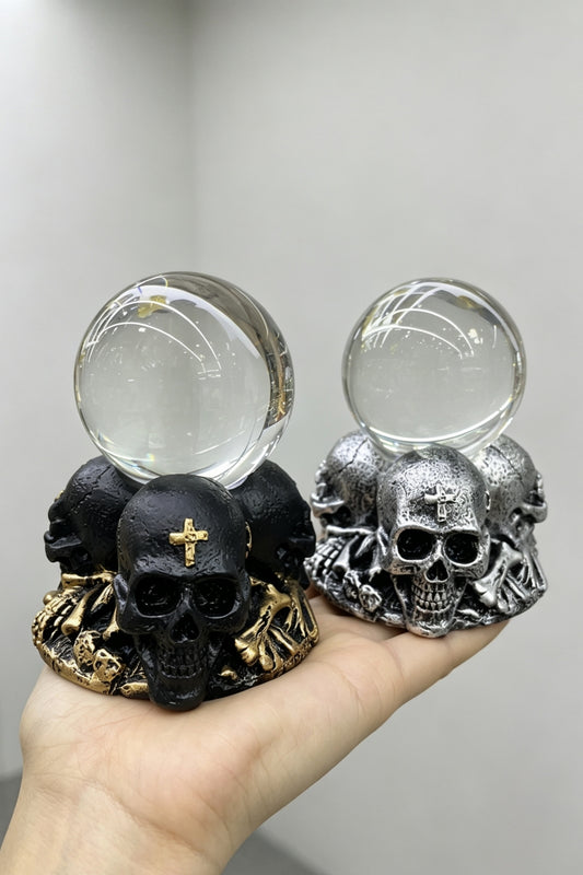 Three Skull Resin Craft Ornament Sphere Holders