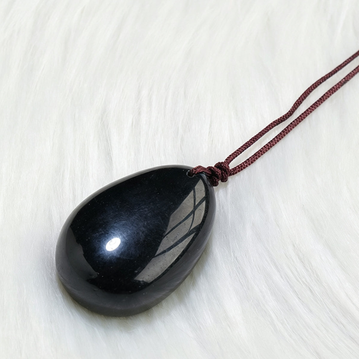 Unakite Black Obsidian Crystal Teardrop Pendant