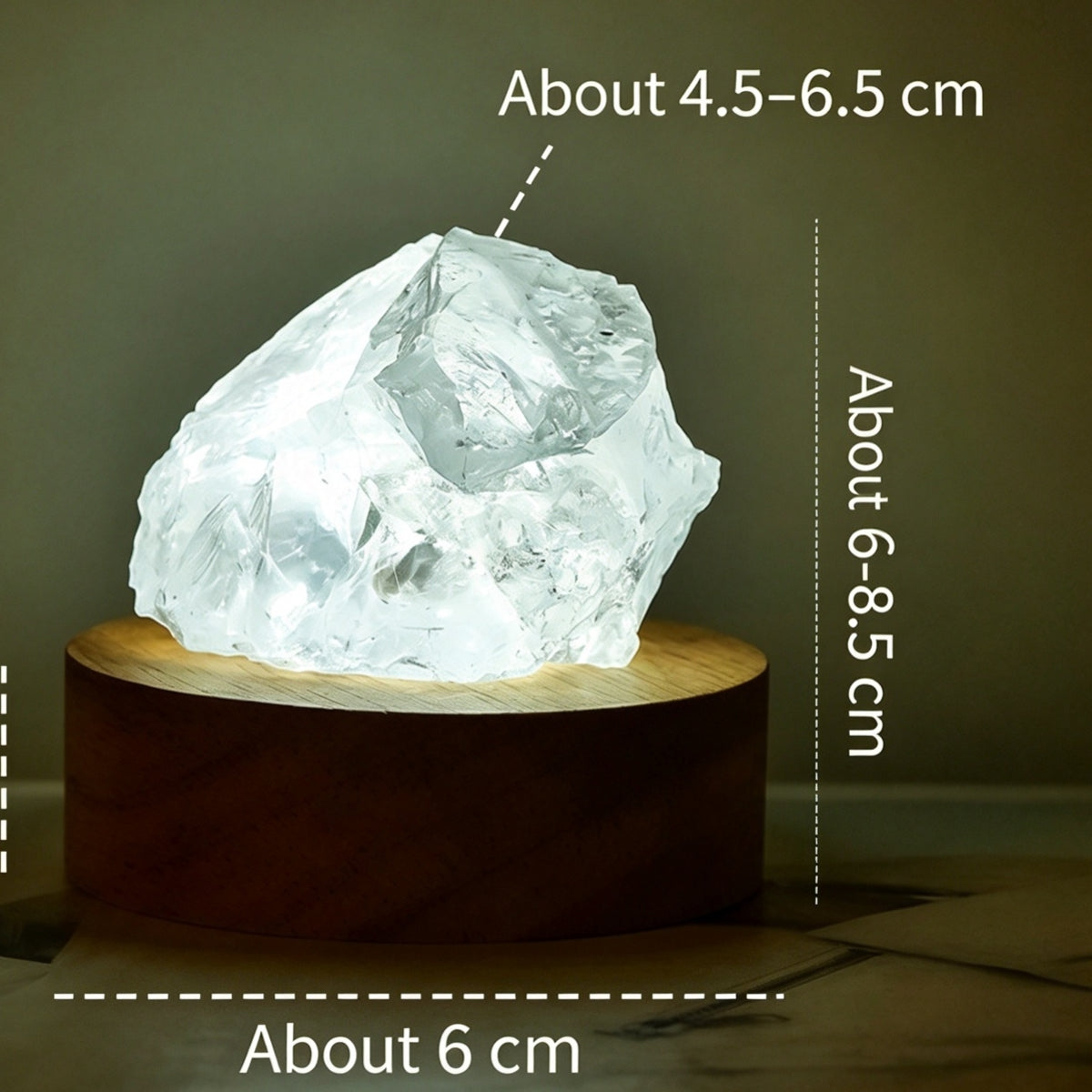 USB Natural Crystal Raw Stone Night Light