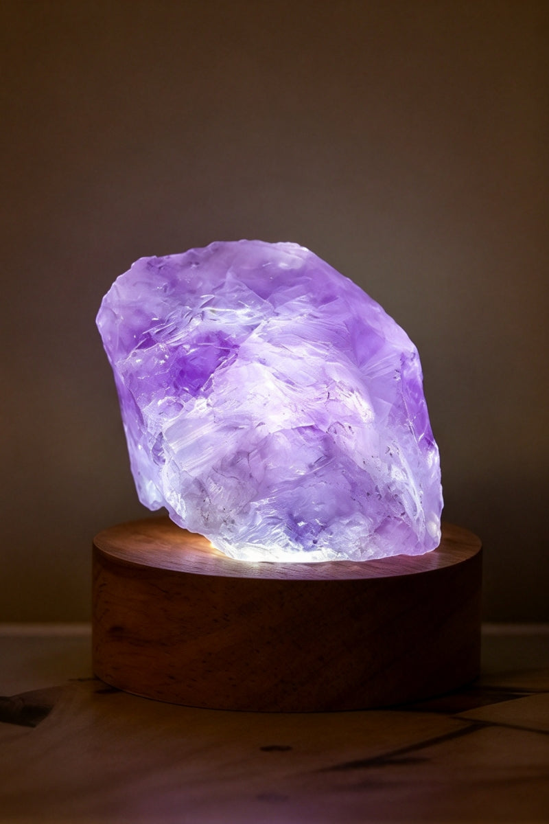 USB Natural Crystal Raw Stone Night Light
