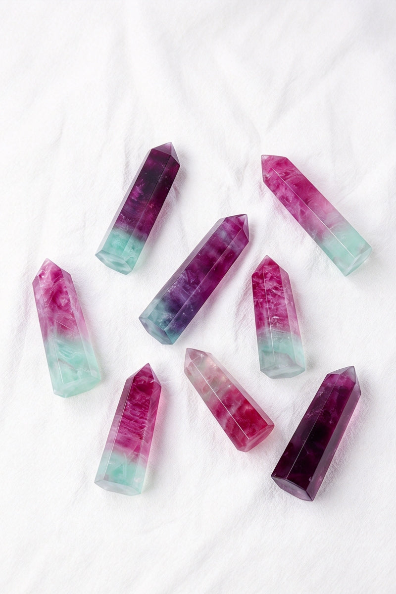 Watermelon Fluorite Towers 2.37"-3.54"Tall
