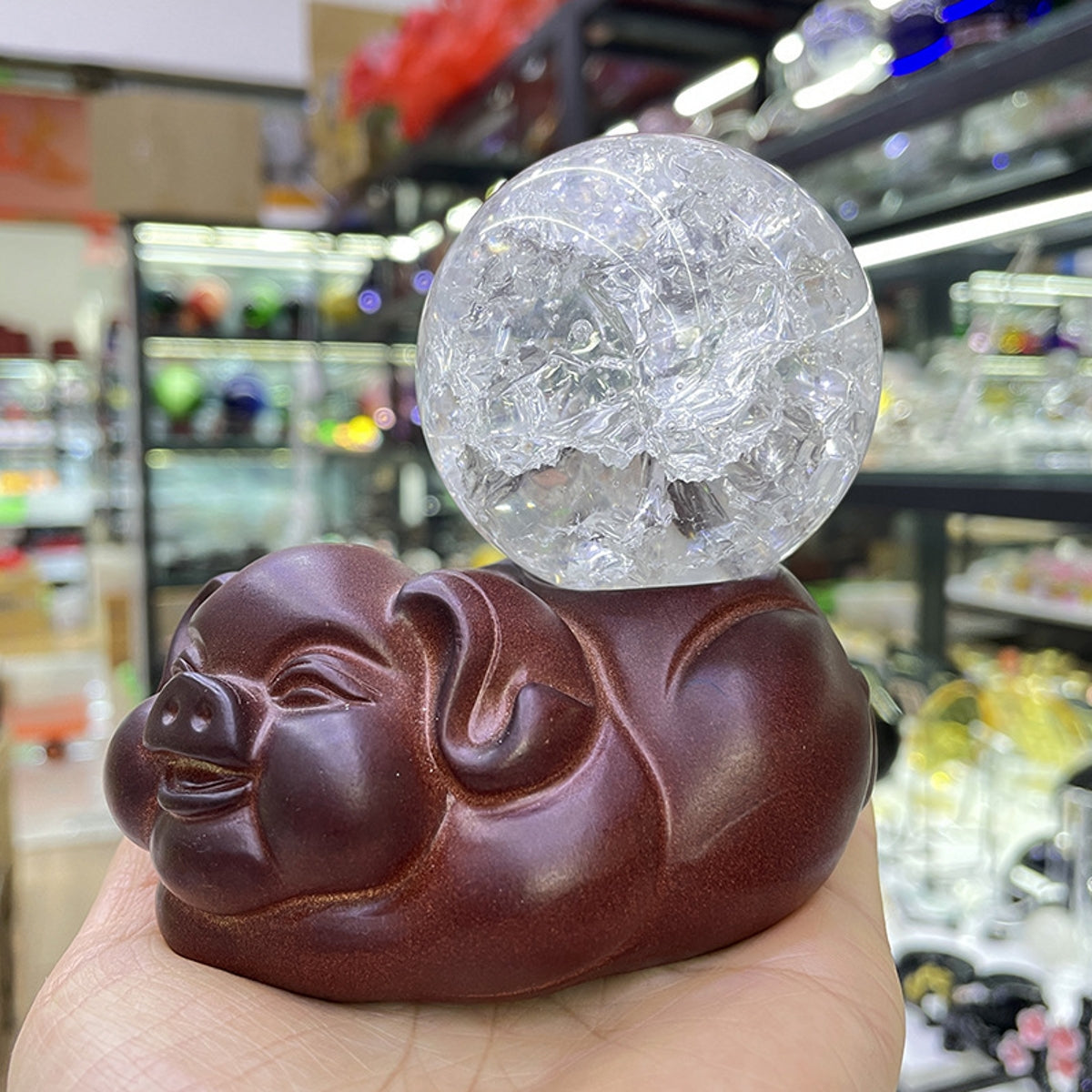 Wealth Pig Resin Craft Base Ornament Stand Sphere Holders