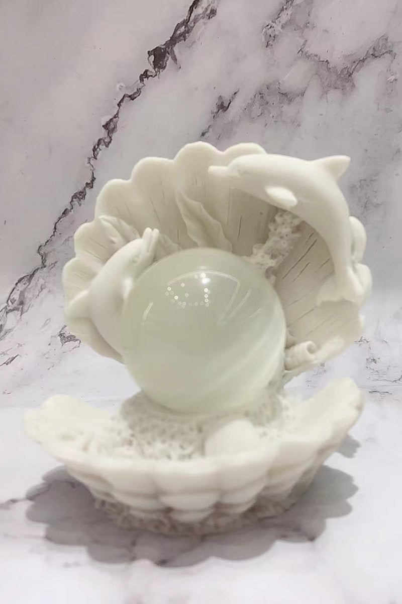 White Ocean Sea Shells Sphere Holders