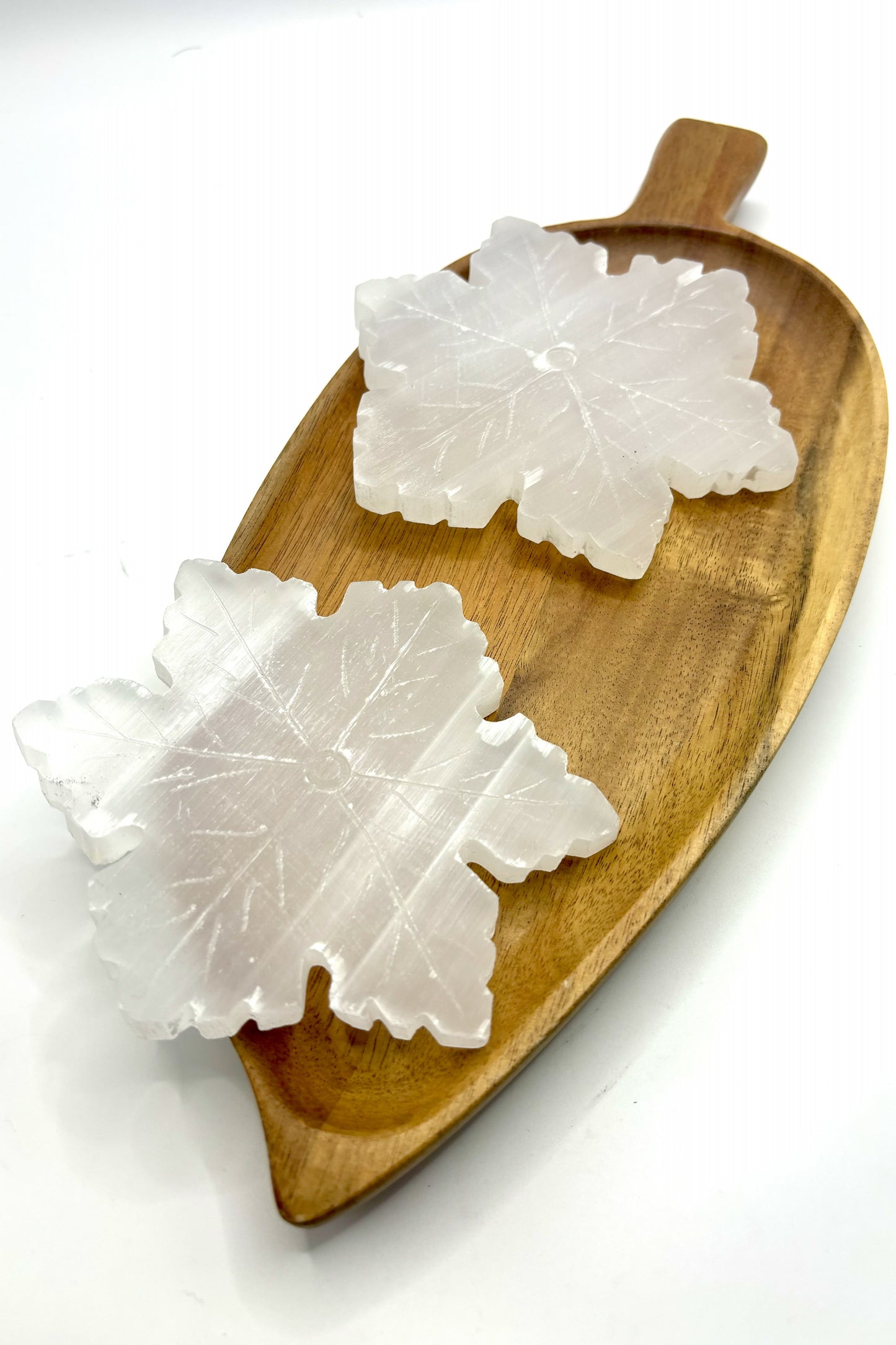 White Snowflake Selenite Crystal Slab