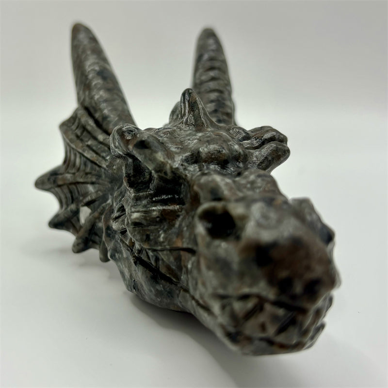 Yooperlite Dragon Head Carving Natural Crystal Figurine Decoration