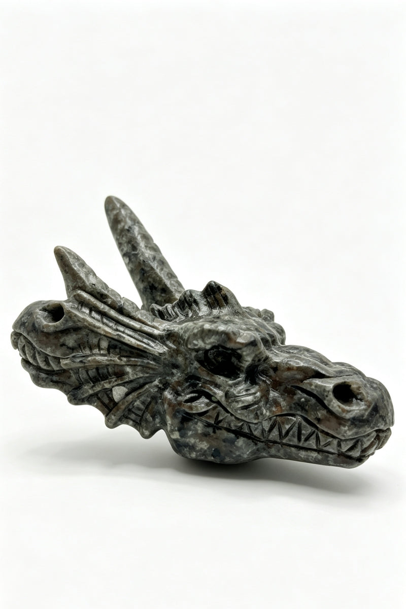 Yooperlite Dragon Head Carving Natural Crystal Figurine Decoration