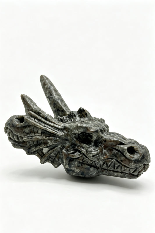 Yooperlite Dragon Head Carving Natural Crystal Figurine Decoration