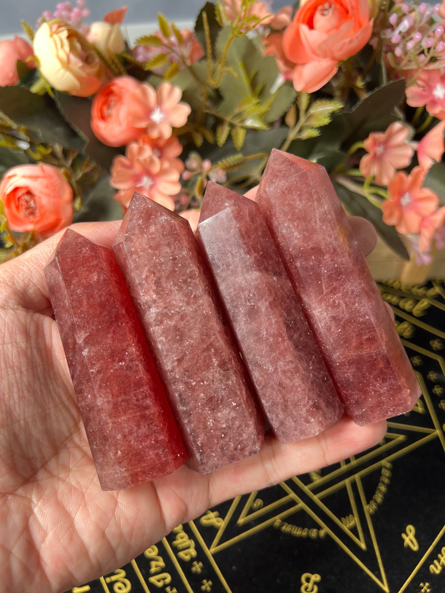 Strawberry Quartz Towers Nature Crystal Points